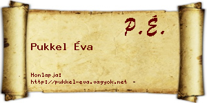 Pukkel Éva névjegykártya